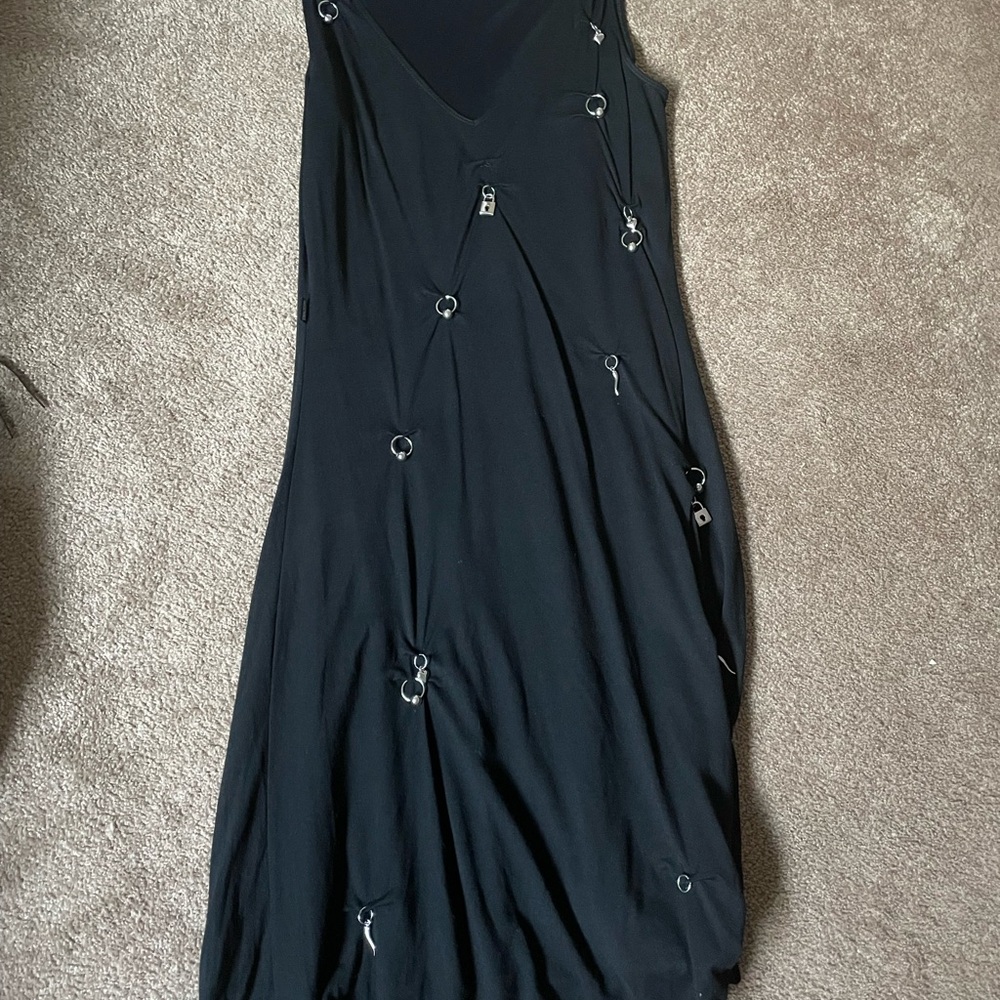 Moschino Black Sequin Embellished Asymmetrical Sheath Dress